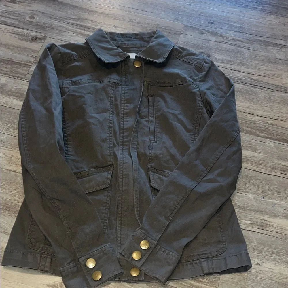 LOFT Dark Brown Jacket with Gold Buttons